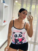Pijama Short Tira Sublimado frente